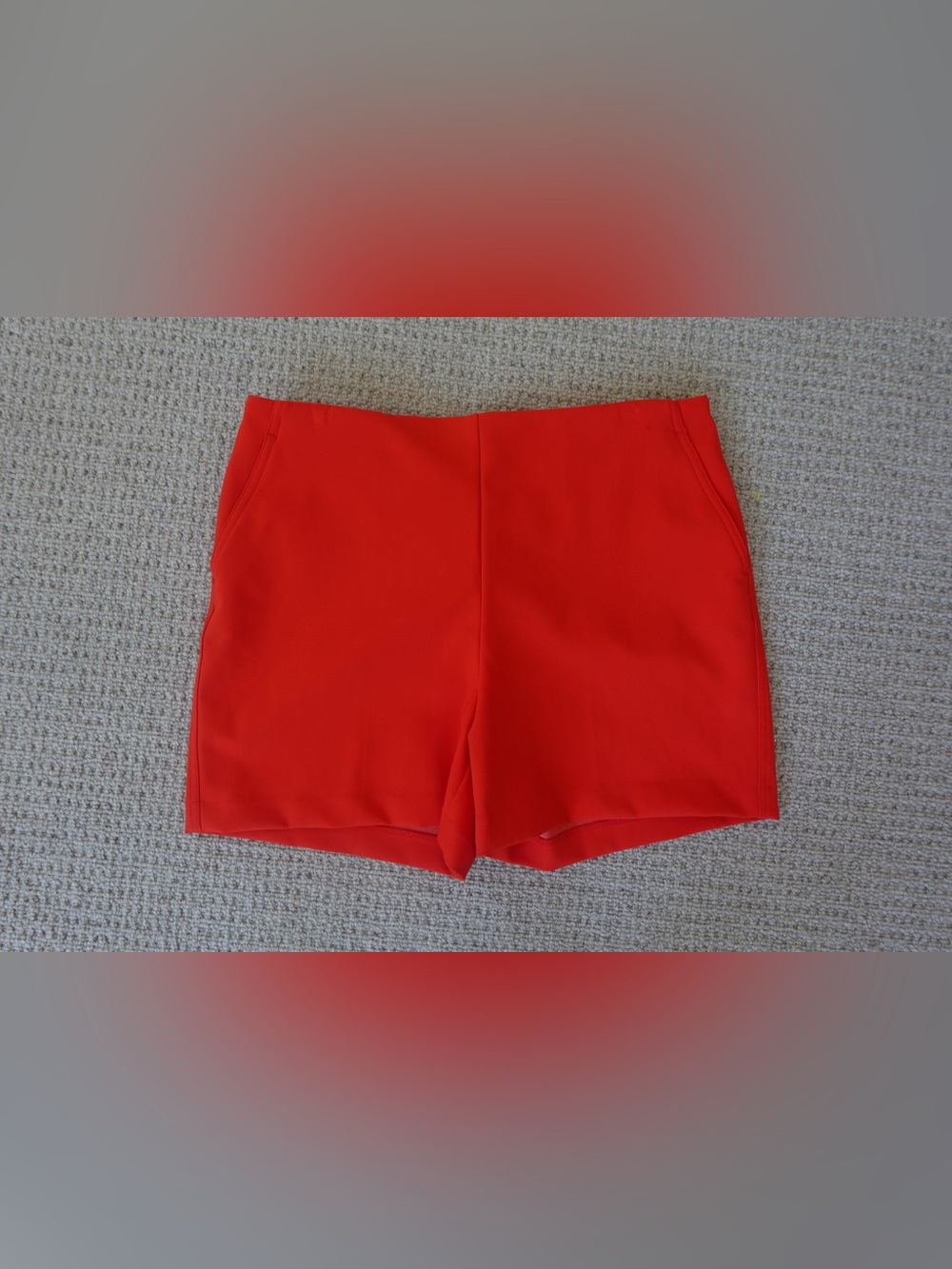 Rachel Zoe Redish Orange High-Waist Tailored Shorts